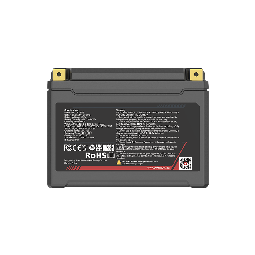 LOKITHOR LPS20-8 Powersports Battery