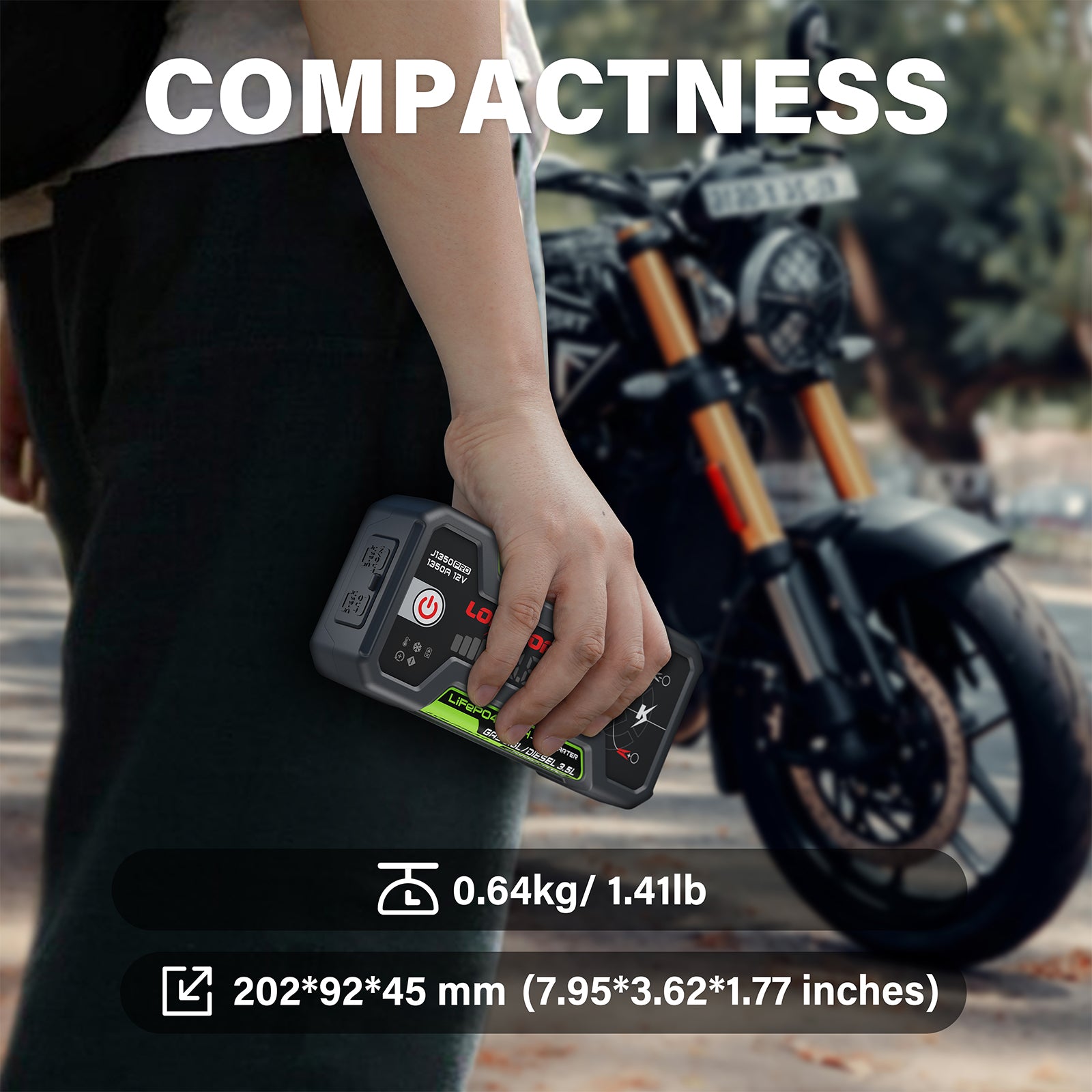 LOKITHOR J1350 PRO Jump Starter with LiFePO4 Safety Battery 1350Amp