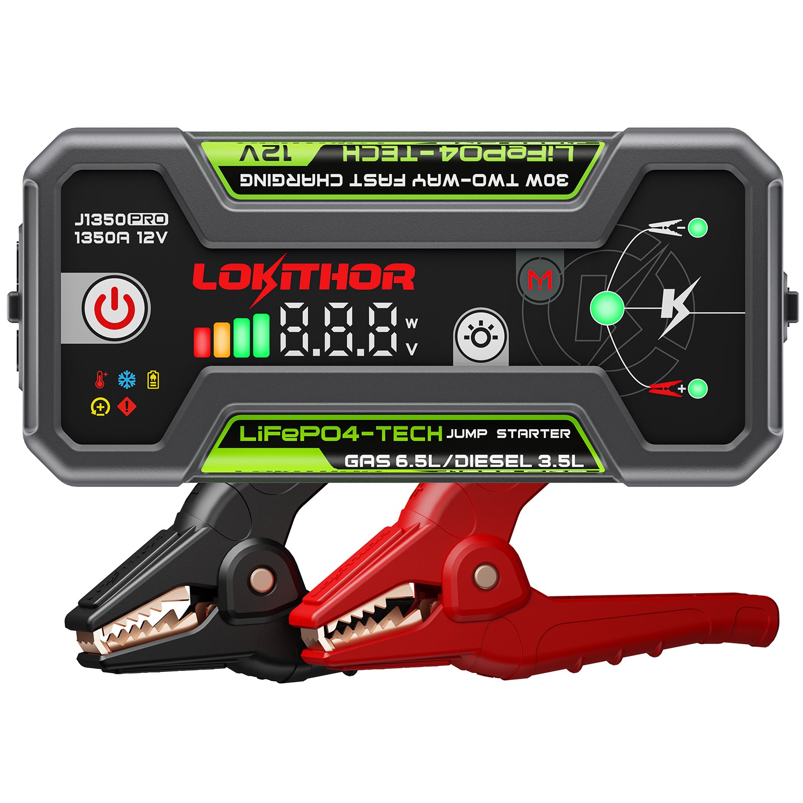 LOKITHOR J1350 Pro Jump Starter with LiFePO4 Safety Battery 1350Amp