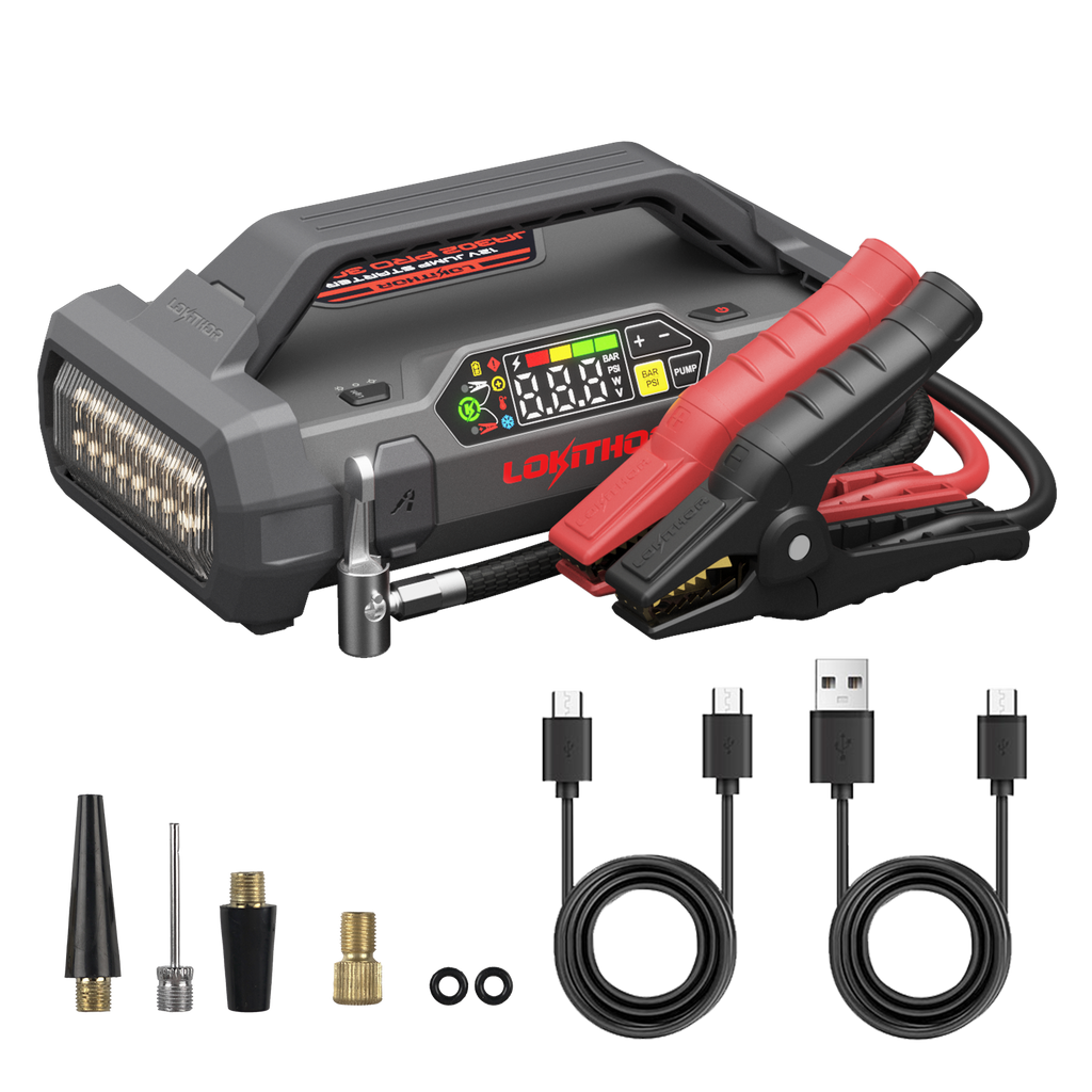 Lokithor JA302 PRO Jump Starter with Air Compressor ConnectMax Technol